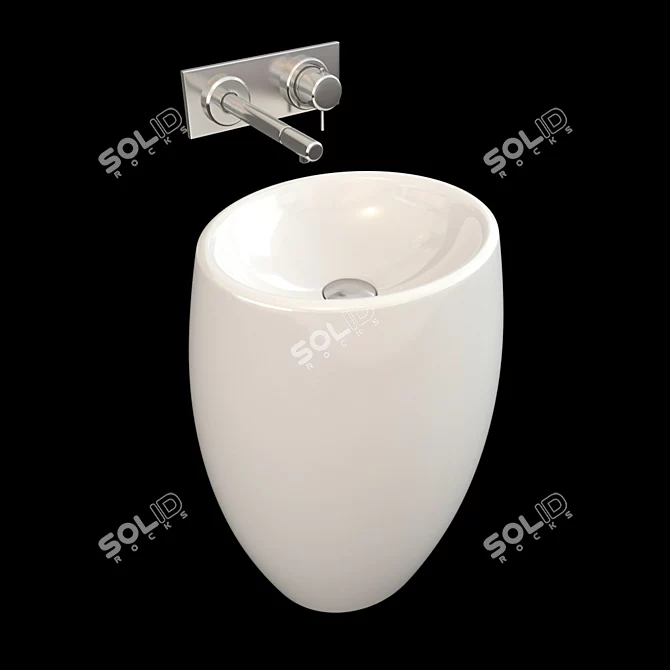 Elegant Scarabeo Moai Sink 3D model image 1