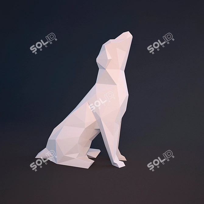 Modern Art Museum Plaster Dog 3D model image 1