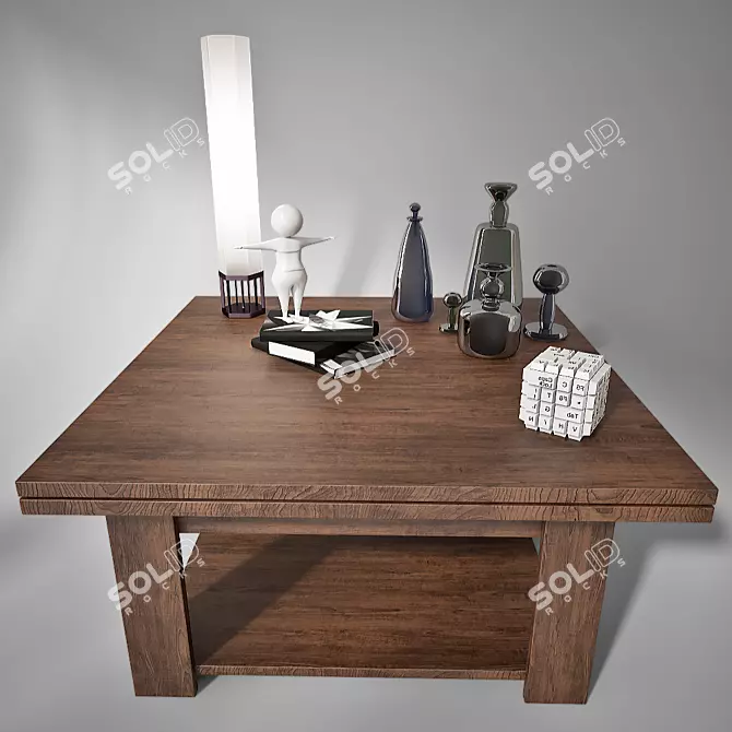 Elegant Coffee Table Set 3D model image 1