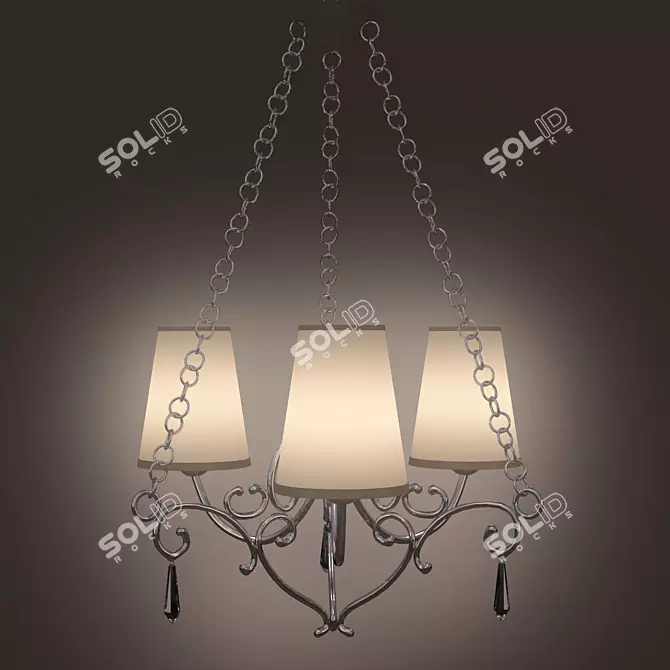 Bronze Patiné Juliette Chandelier 3D model image 1