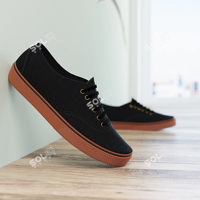 Classic Vans Sneakers: Iconic Style 3D model image 1