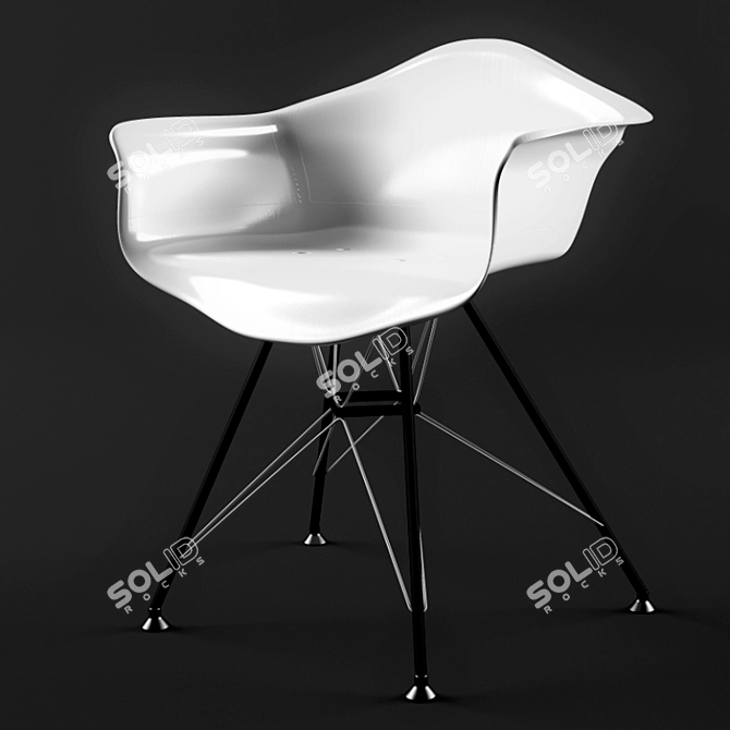 Lightweight Plastic Chair 3D model image 1