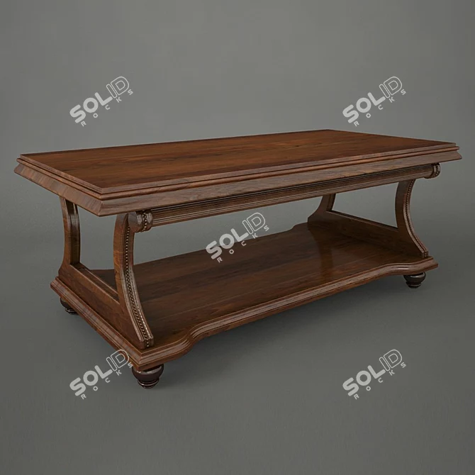 Elegant Ash Wood Coffee Table 3D model image 1