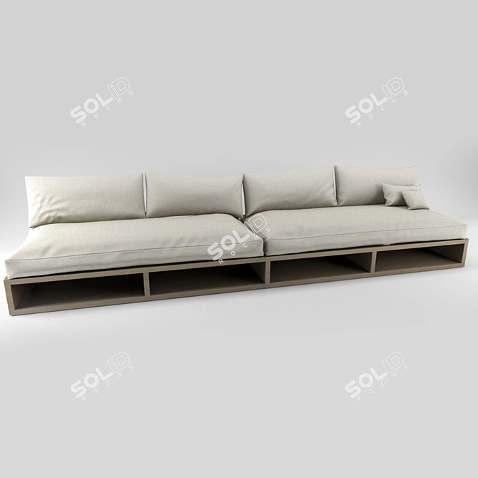 DIY Wooden Box Sofa Set 3D model image 1