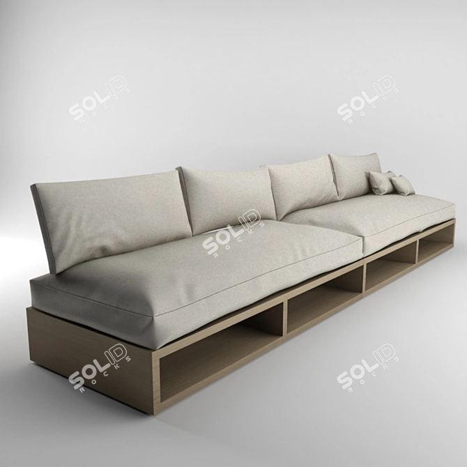 DIY Wooden Box Sofa Set 3D model image 2