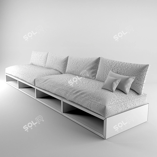 DIY Wooden Box Sofa Set 3D model image 3