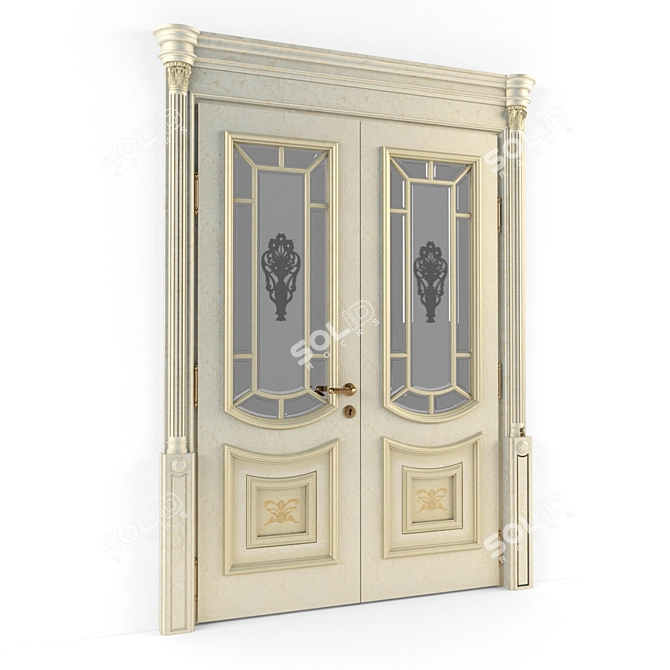 Luigi Glass Double Door 3D model image 1