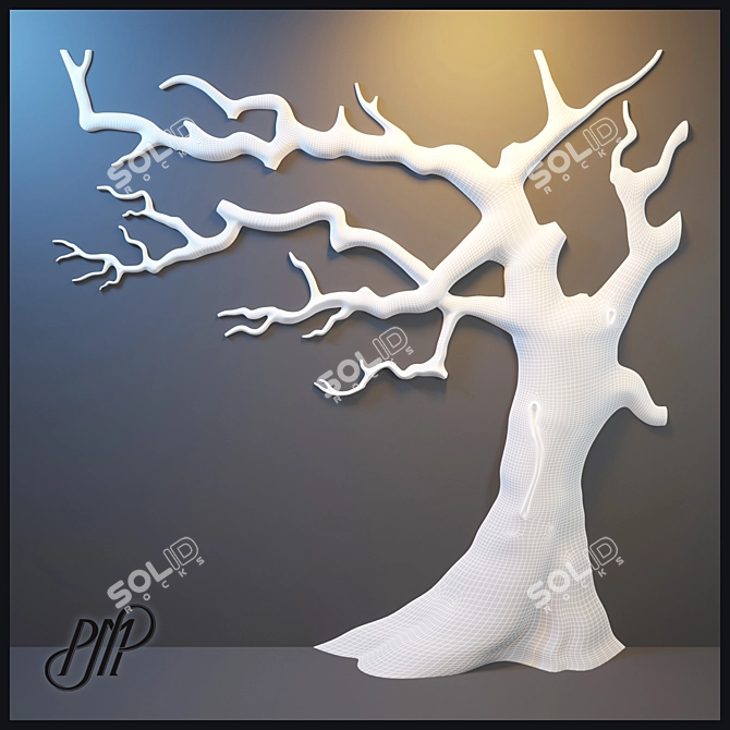 Artistic Wood Wall Sculpture 3D model image 3