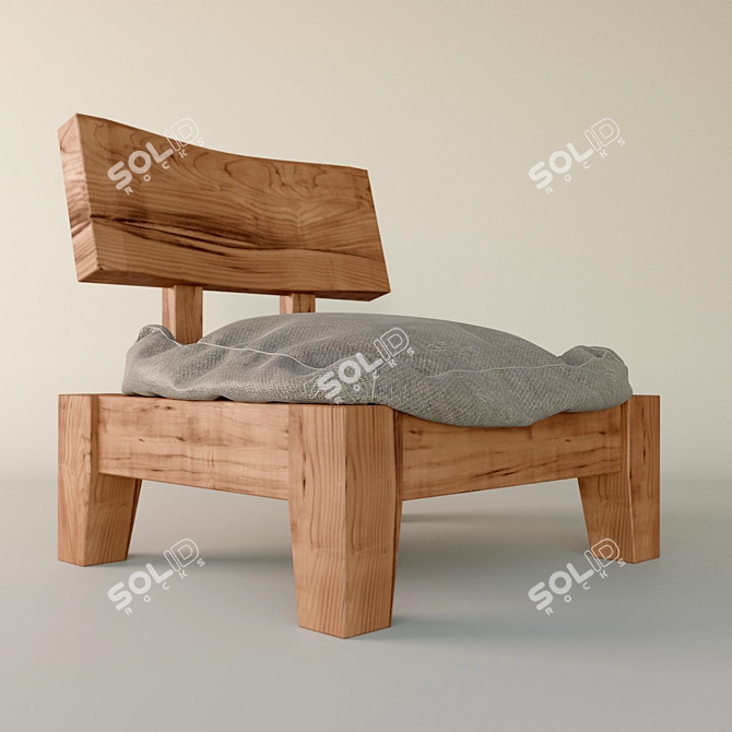 Japanese Style Chair | 450x500x550 Dimensions 3D model image 1