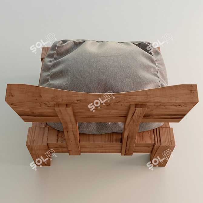 Japanese Style Chair | 450x500x550 Dimensions 3D model image 3