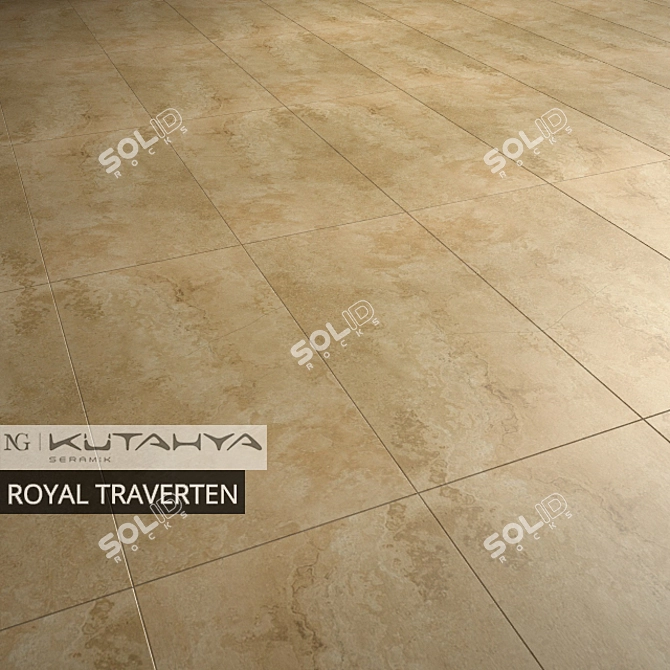 Royal Traverten Rectified Glossy Nano 61x122 - Exquisite Floor Tiles 3D model image 1