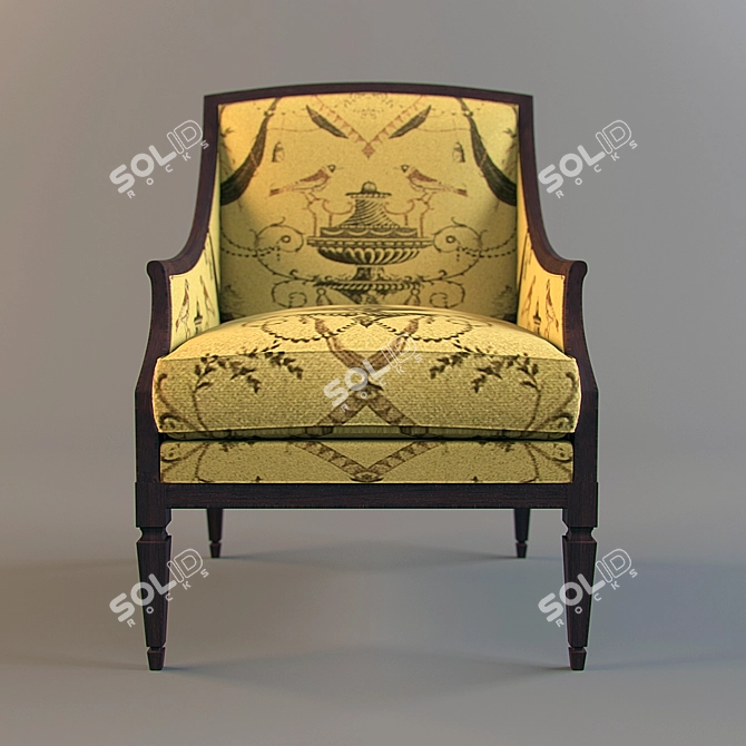 Elegant Timeless Armchair by Annibale Colombo 3D model image 2