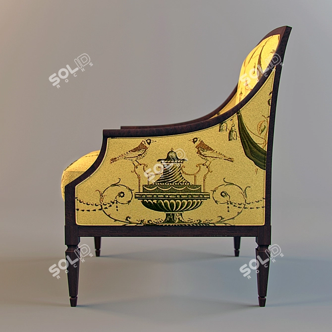 Elegant Timeless Armchair by Annibale Colombo 3D model image 3