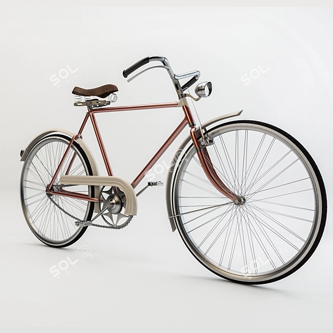 Retro Bicycle: Classic Style Ride 3D model image 1