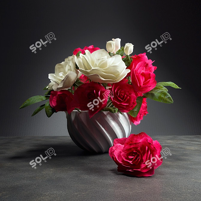 Elegant Rose Bouquet 3D model image 1