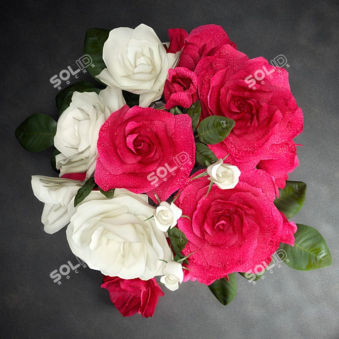 Elegant Rose Bouquet 3D model image 2