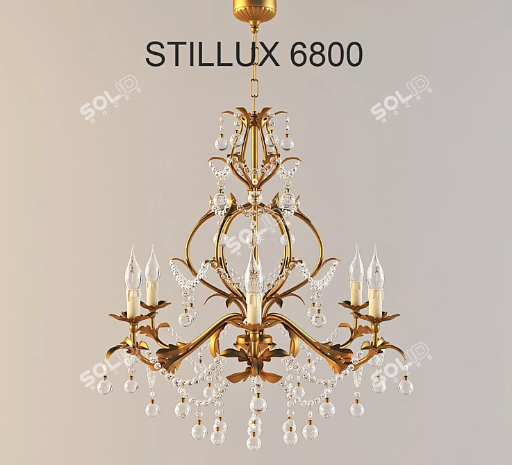 Elegant Crystal Chandelier: STILLUX 6800 3D model image 1