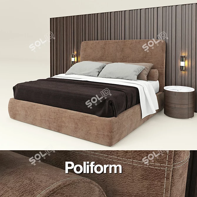 Poliform Laze: Modern Bed Elegance 3D model image 1