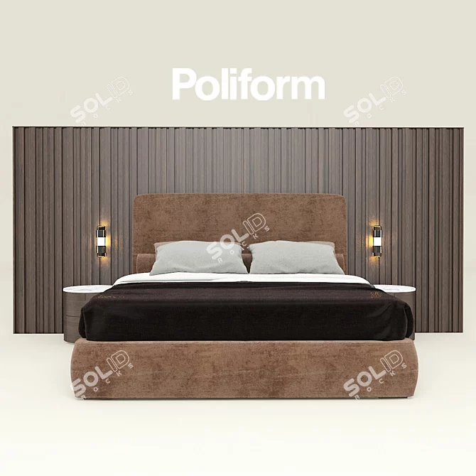 Poliform Laze: Modern Bed Elegance 3D model image 3