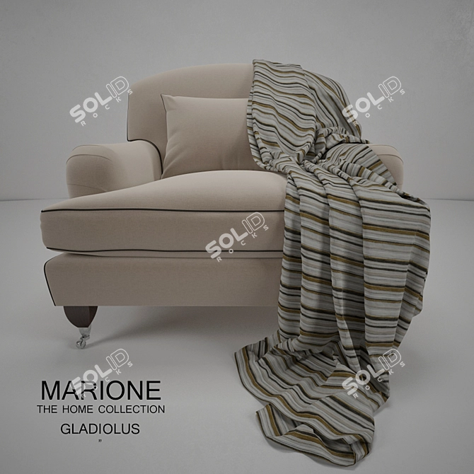 Elegant Gladiolus Armchair: MARIONE 3D model image 1