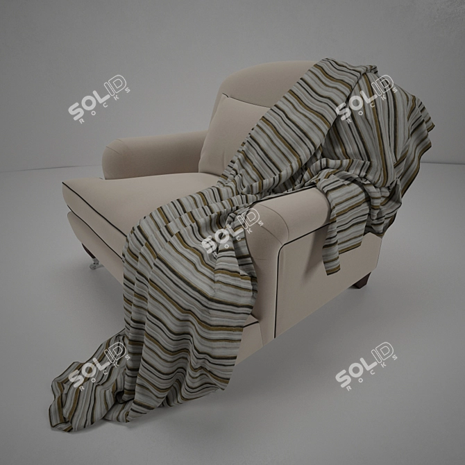 Elegant Gladiolus Armchair: MARIONE 3D model image 3