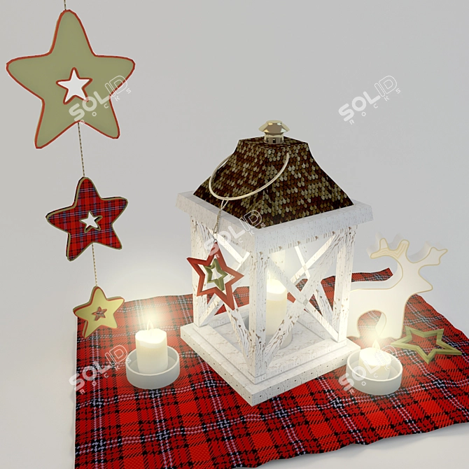 Festive Glow: Decorative Christmas Lights 3D model image 1