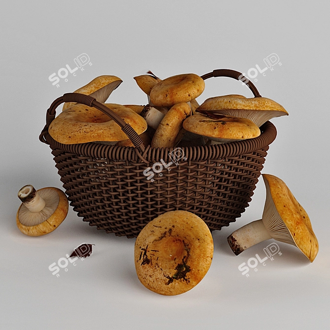 Yellow Mushroom Delight 3D model image 1