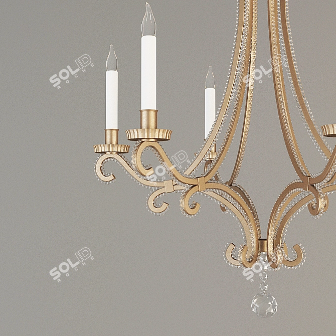 Elegant Gold Chandelier with Visual Comfort 3D model image 2