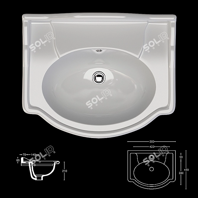 Ceramica Althea Royal Washbasin 56 3D model image 5