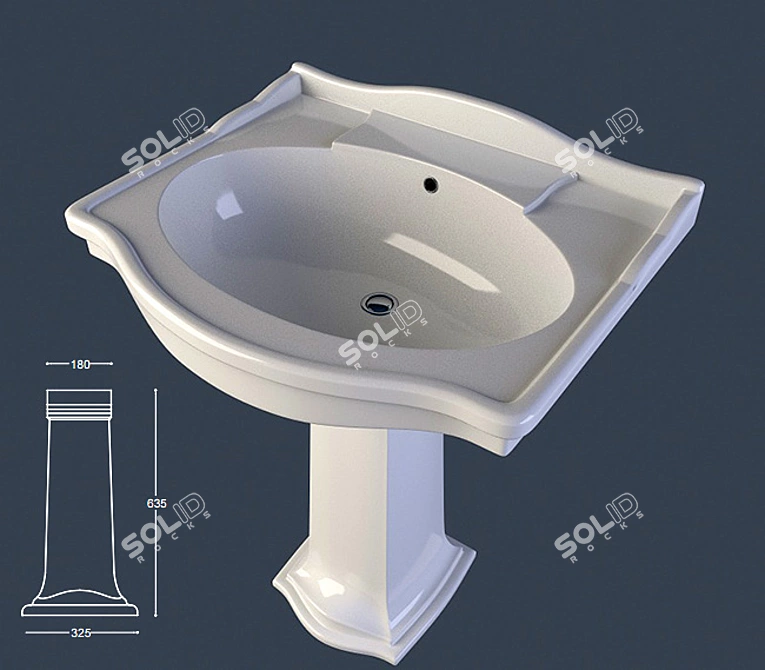 Ceramica Althea Royal 70 Washbasin 3D model image 2