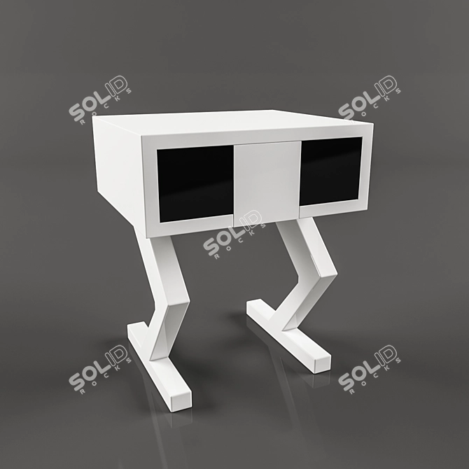 Krux13: Wooden and Aluminum stool 3D model image 2