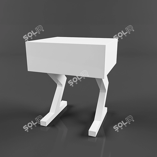 Krux13: Wooden and Aluminum stool 3D model image 3