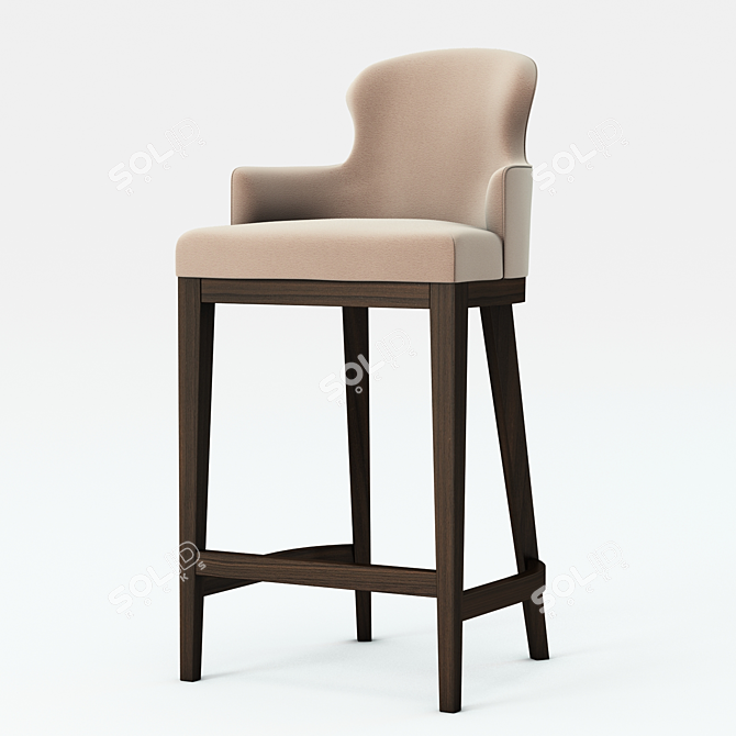 Modern 3D Bar Stool Set 3D model image 1