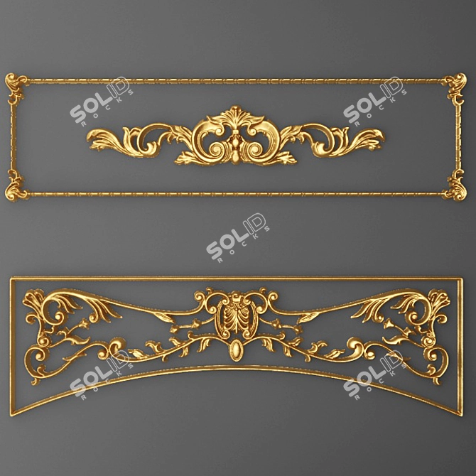 Elegant Stucco Frame 3D model image 1