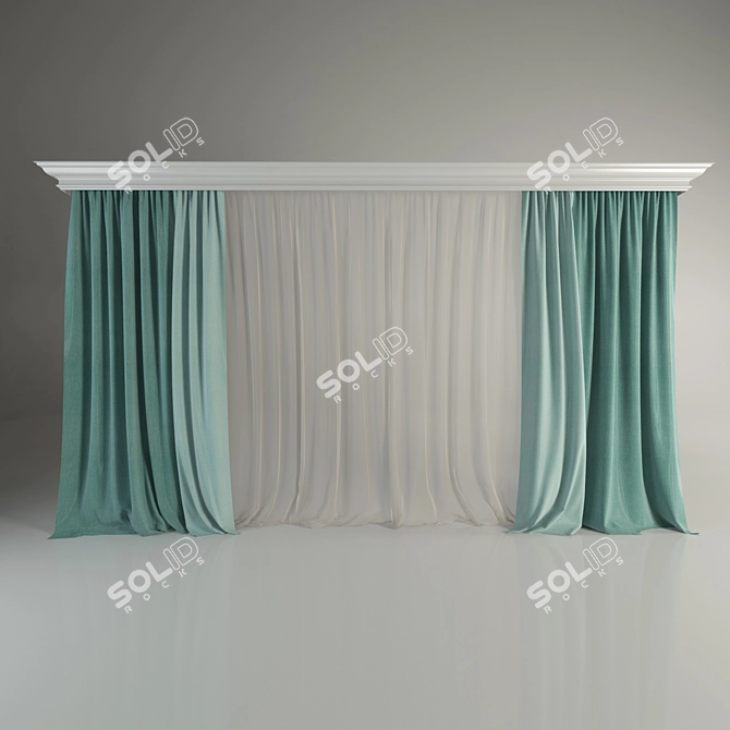 Sleek V-Ray Blinds 3D model image 1