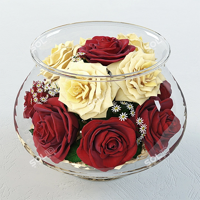 Elegant Rose Aquarium: A Stunning Addition! 3D model image 2