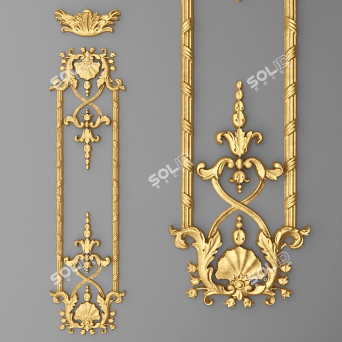 Elegant Stucco Frame 3D model image 1