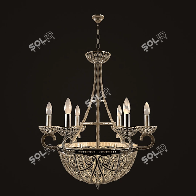 Crystal Chandelier 596: Elegant Illumination 3D model image 1