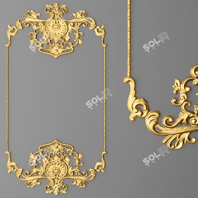 Elegant Stucco Frame 3D model image 1