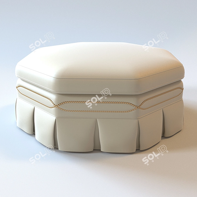 Cozy Square Pouf 3D model image 1