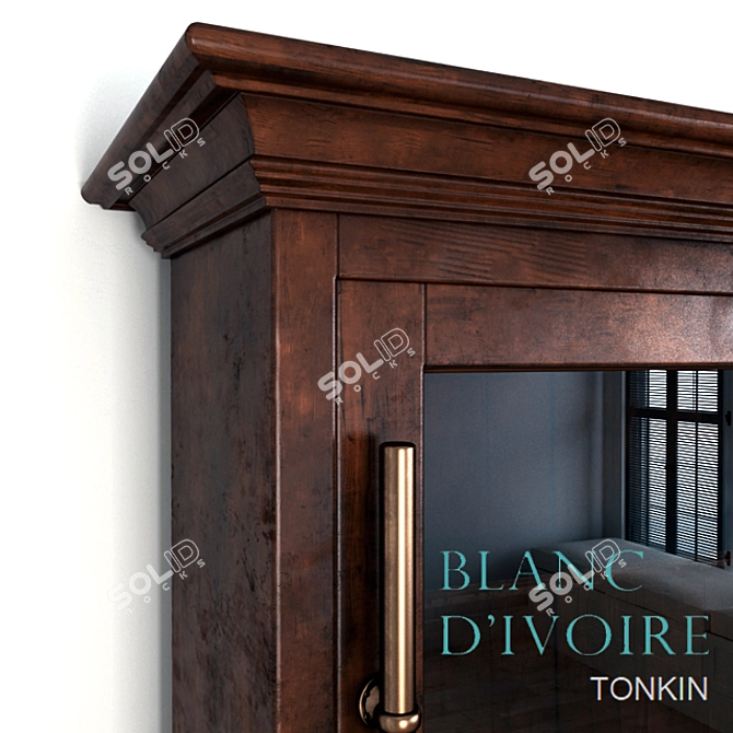 Elegant Ivory Bookshelf: Blanc D'Ivoire 3D model image 2