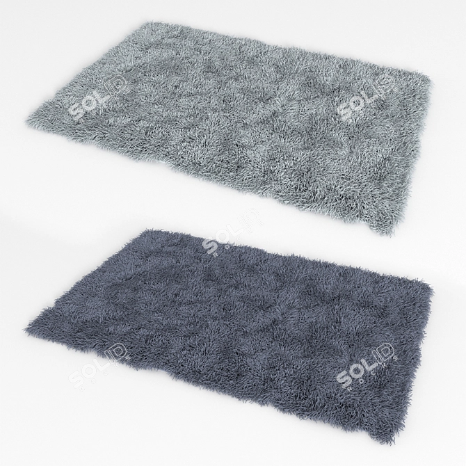 Plush Geometric Carpet: 1200x1800 mm, 70 mm Pile Height (4 Colors) 3D model image 2