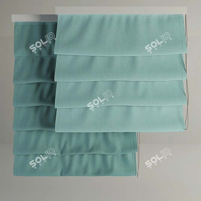 Elegant Roman Curtains 3D model image 1