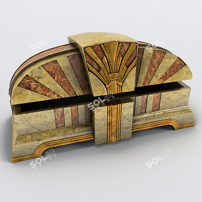 Natural Stone Box 3D model image 1