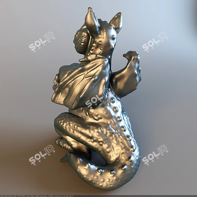 Gothic Gargoyle Statue 3D model image 3