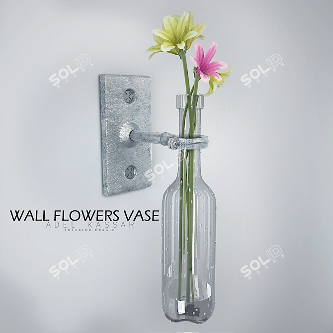 Blooming Beauty Wall Vase 3D model image 1