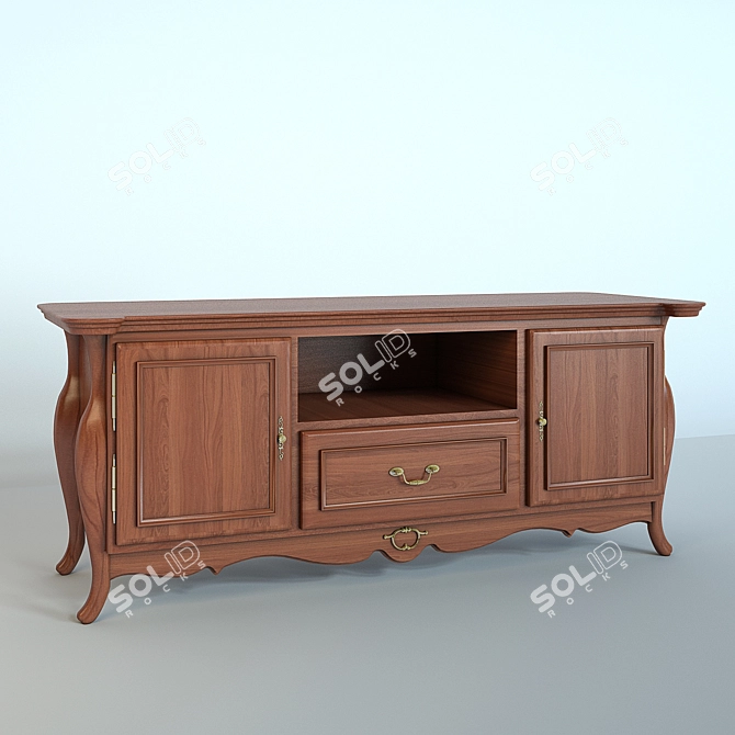 Sleek TV Stand 3D model image 1