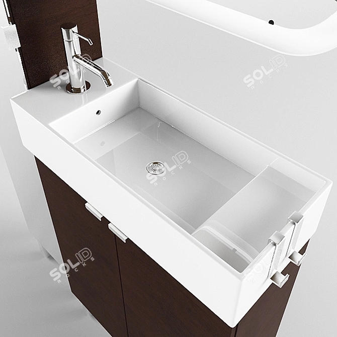 LILLONGEN Sink & Wardrobe Set with Storyorm Mirror & Lighting 3D model image 3