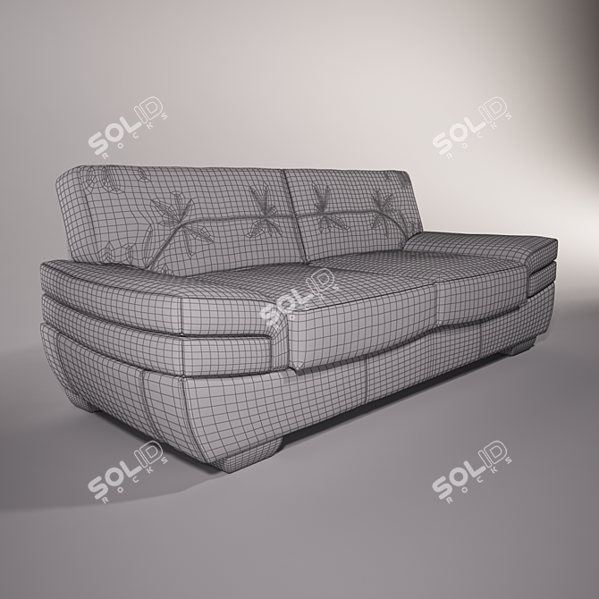 Elegant B806 Natuzzi Sofa 3D model image 2