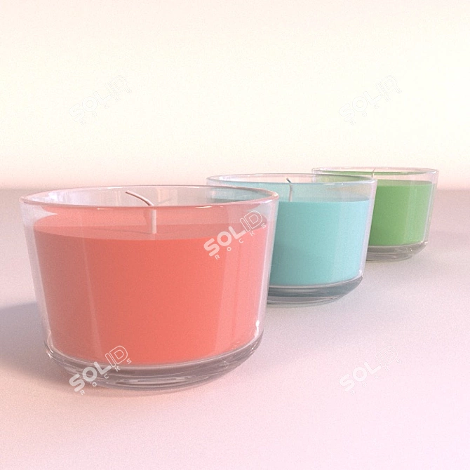Glowing Delights: Decorative Candle Set 3D model image 1